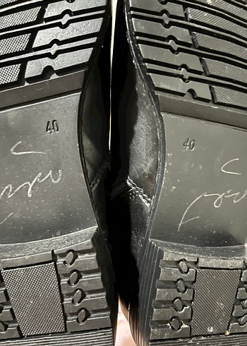 Siyah Deri Blok Topuklu Kadın Bot - Görsel 5