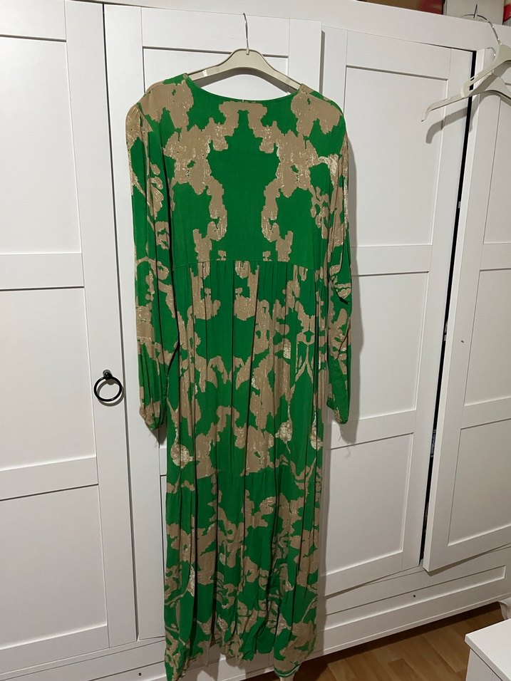 Yeşil Uzun Viskon Yazlık Elbise - Görsel 2