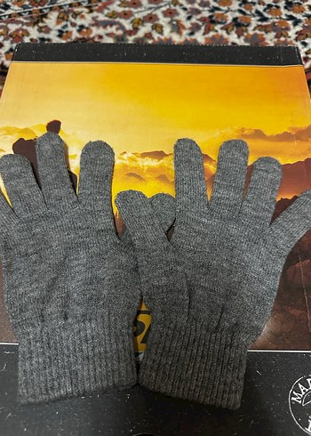 Gri Örgü Yün coxuk Eldiveni - Görsel 2