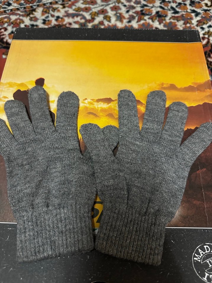 Gri Örgü Yün coxuk Eldiveni - Görsel 2