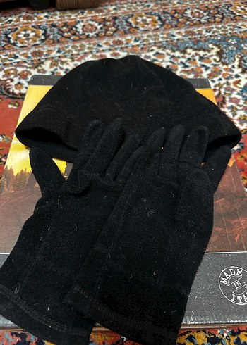 Siyah Kadın Polar Eldiven ve Şapka Seti - Görsel 3