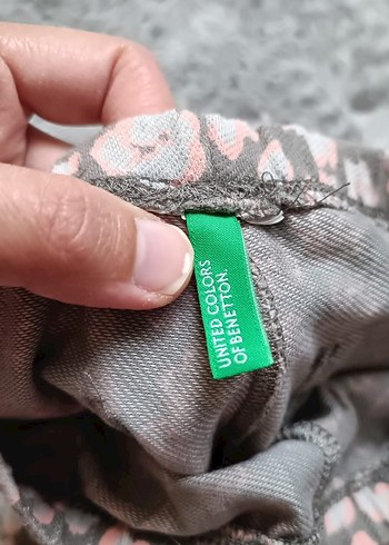 Peluş Detaylı Desenli Gri Kız Tayt - Görsel 4