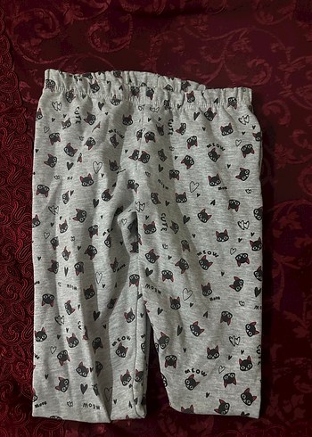 Düğmeli Gri Kız Tayt - Görsel 2