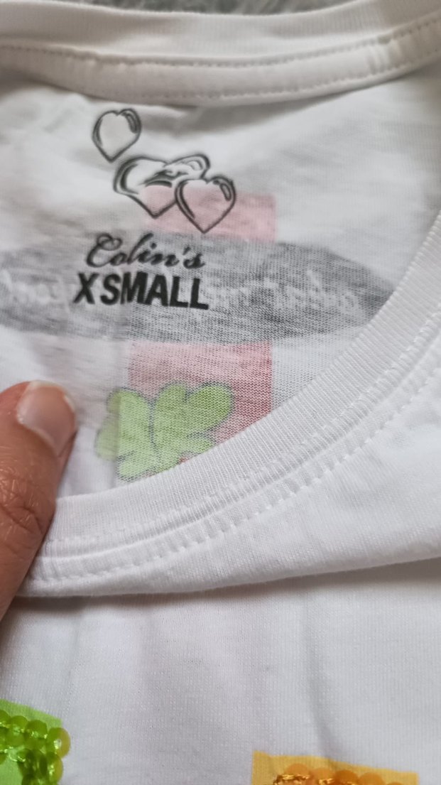 Kız Çocuk Renkli Baskılı Beyaz Tişört - Görsel 4