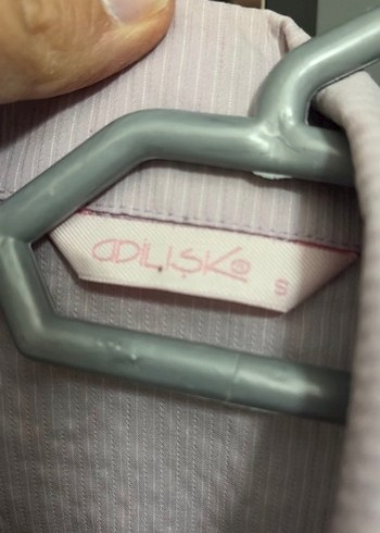 Düğmeli Keten Gri Kadın Gömlek - Görsel 3