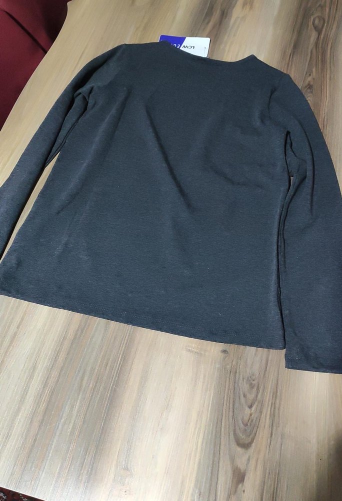 Kız Çocuk Gri Baskılı Uzun Kollu Tişört - Görsel 3