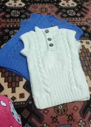 Kısa Kollu Bohem Örgü Süveter - Görsel 3