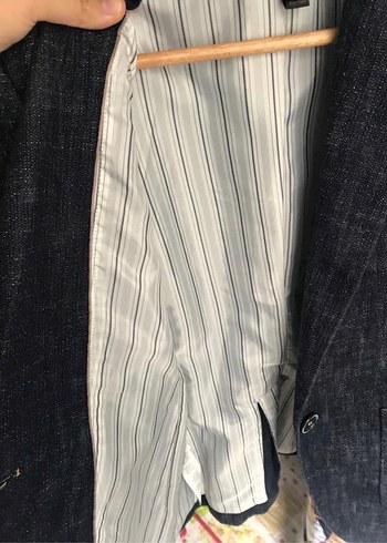 Lacivert Kadın Denim Blazer Ceket - Görsel 4