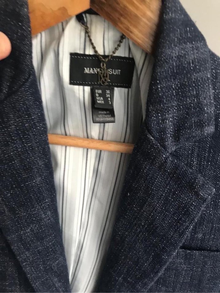 Lacivert Kadın Denim Blazer Ceket - Görsel 5