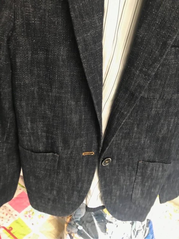 Lacivert Kadın Denim Blazer Ceket - Görsel 3