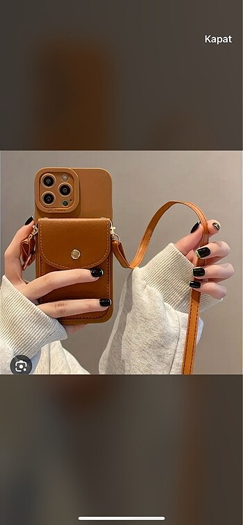 Taba rengi cüzdanlı ıphone 15-13 uyumlu Apple kılıf