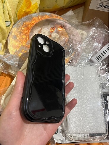 Apple İPhone 13-15 uyumlu siyah parlak kılıf
