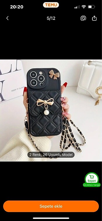 Siyah çantalı kılıf 26 ıphone modeli uyumlu