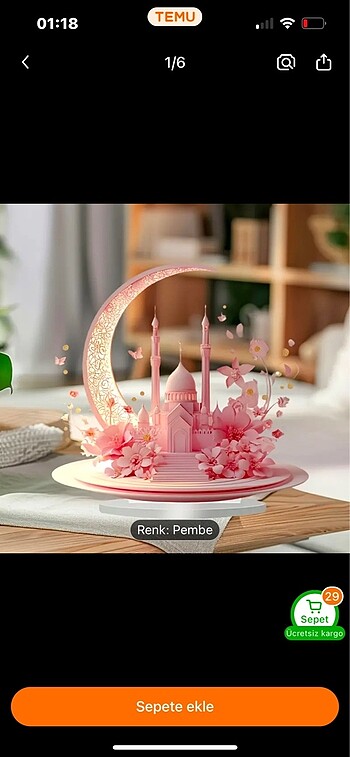 Dekor cami abajur dekorasyon pembe cami 2 boyutlu