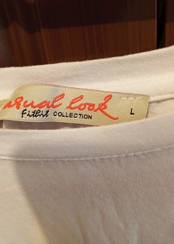 Beyaz Baskılı Kadın Tişört - Görsel 3