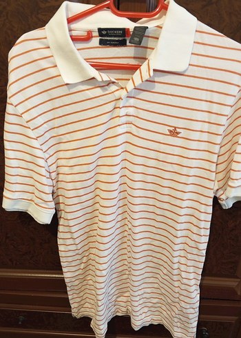 Erkek Beyaz Çizgili Kısa Kollu Polo Tişört - Görsel 2