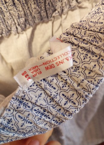 Gri Mini Keten Bohem Bluz - Görsel 4