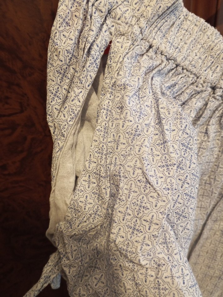 Gri Mini Keten Bohem Bluz - Görsel 3