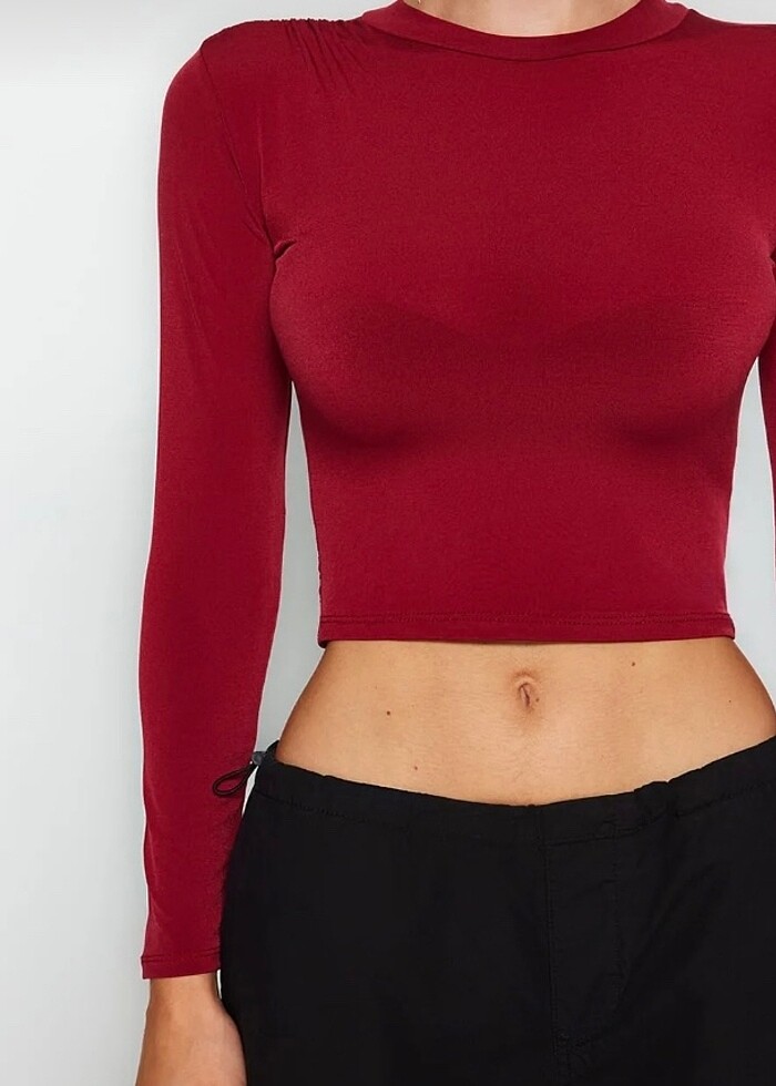 trendyolmilla bordo vucuda oturan body/bluz - Görsel 2