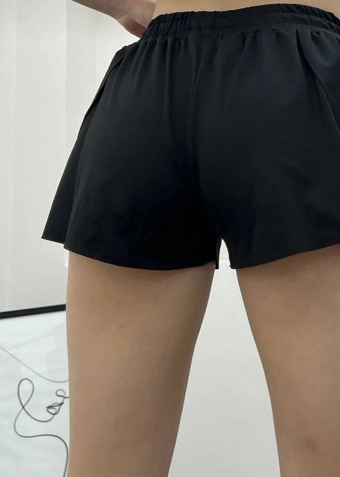 kadın siyah deniz/havuz şortu yandan açılan - Görsel 3