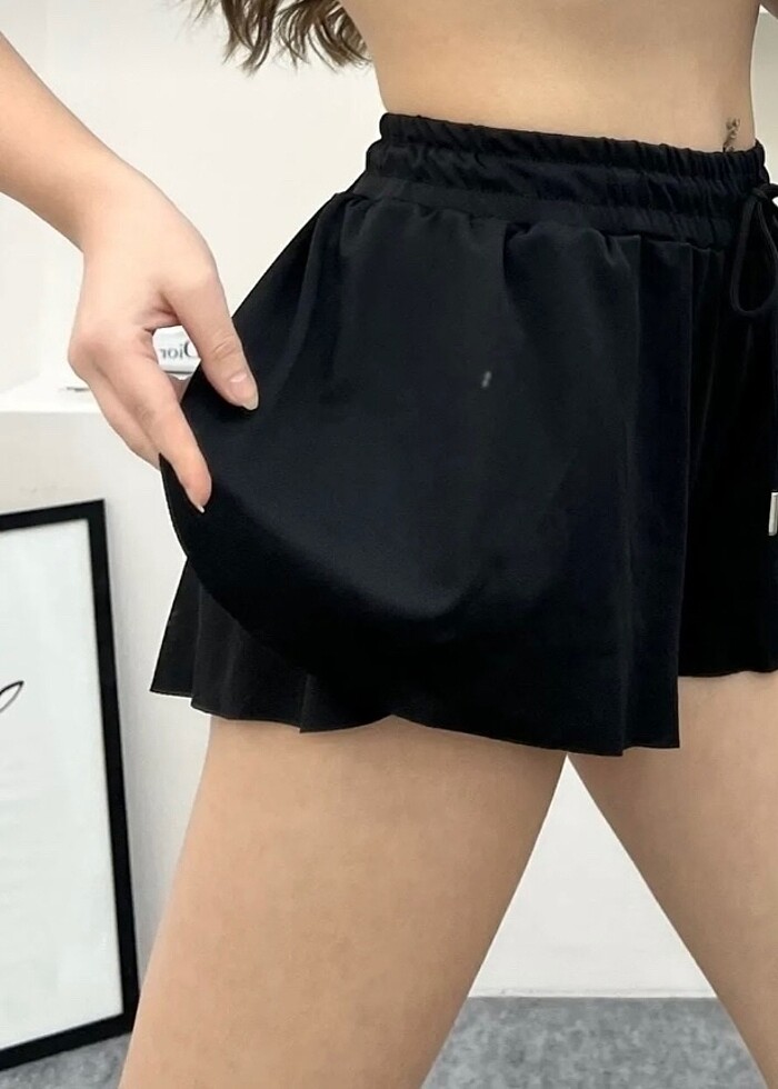 kadın siyah deniz/havuz şortu yandan açılan - Görsel 2