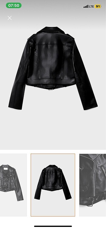 Stradivarius Deri Ceket - Görsel 6