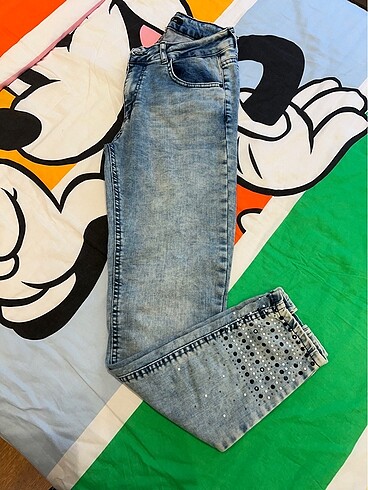 Skinny Taş işlemeli Kadın Kot Pantolon Jean