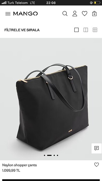 Mango Naylon shopper çanta