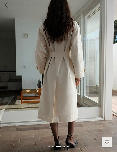 m Beden Oversize uzun çift düğmeli trençkot