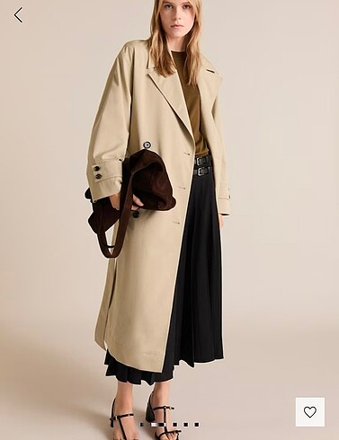 Mango Oversize uzun çift düğmeli trençkot