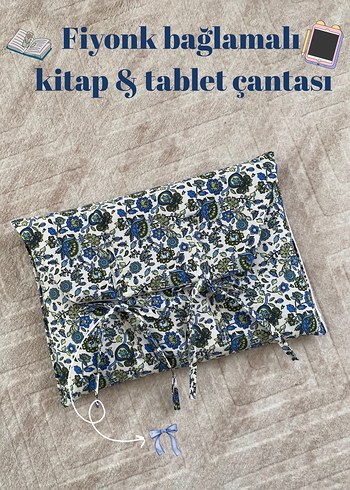 Fiyonklu Nakışlı Kitap ve Tablet Çantası