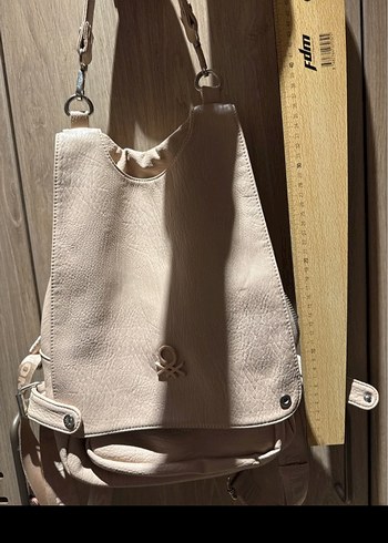 Bej Deri Kadın Sırt Çantası - Görsel 7