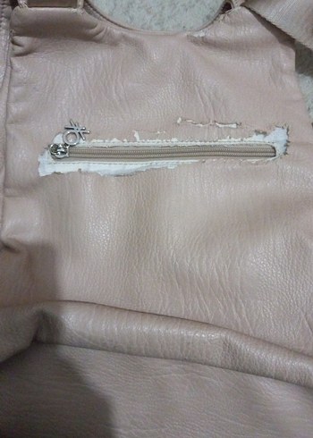 Bej Deri Kadın Sırt Çantası - Görsel 9