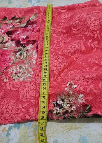 Dantel Detaylı Kırmızı Uzun Bohem Elbise - Görsel 6