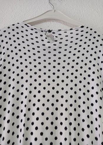 Uzun Kollu Siyah Puantiyeli Uzun Tunik - Görsel 6