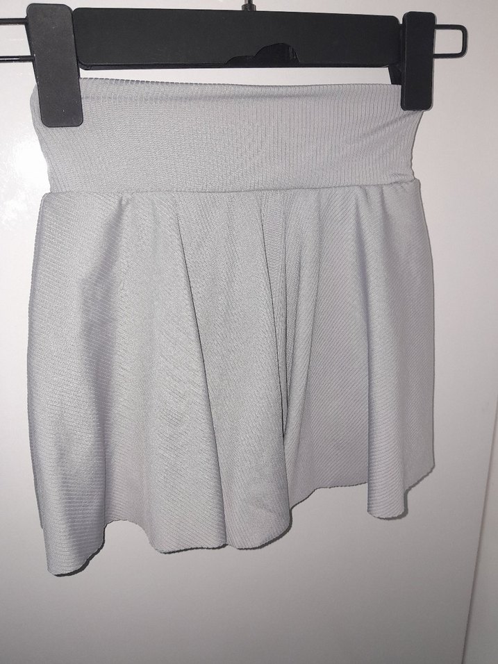 Gri Pilili Mini Etek - Görsel 2