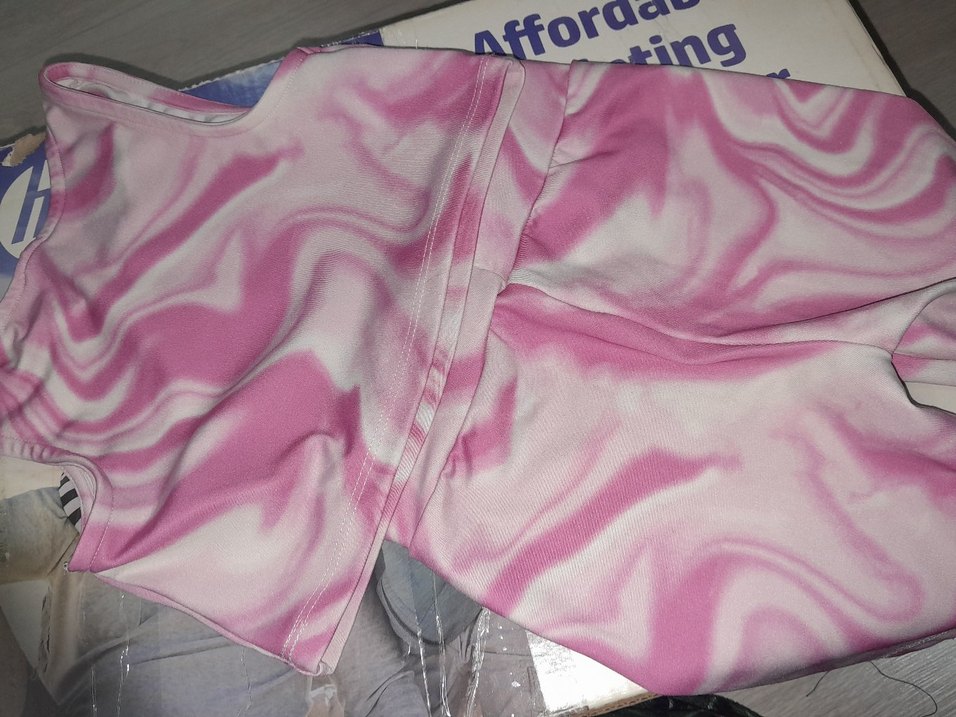 Pembe Tie-Dye Pliseli Kız Tayt - Görsel 2