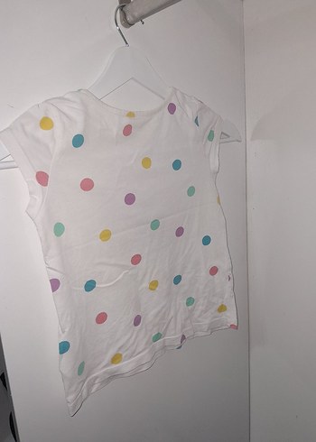 Beyaz Kız Çocuk Baskılı Kısa Kollu Tişört - Görsel 2