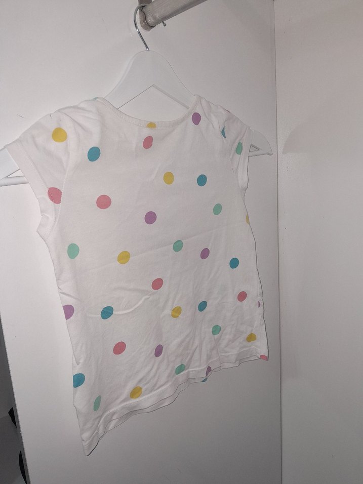 Beyaz Kız Çocuk Baskılı Kısa Kollu Tişört - Görsel 2