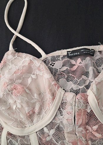 Dantel İşlemeli Pembe Mini Bustiyer - Görsel 7