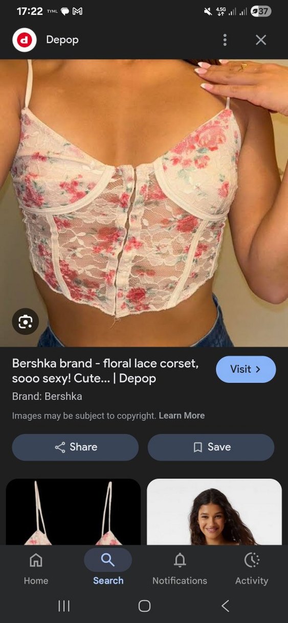 Dantel İşlemeli Pembe Mini Bustiyer - Görsel 4