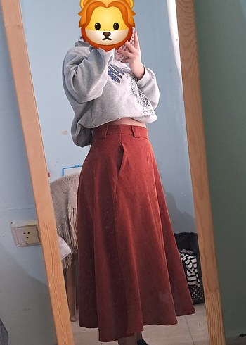 Süet Uzun Kadın Etek - Görsel 2