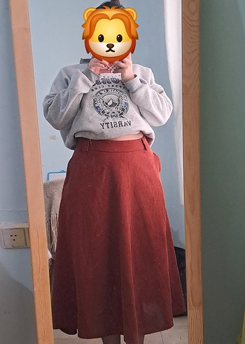 Süet Uzun Kadın Etek - Görsel 5