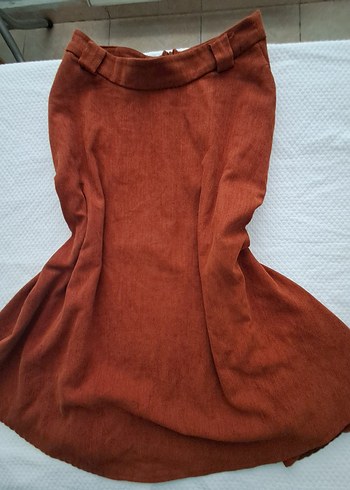 Süet Uzun Kadın Etek - Görsel 3