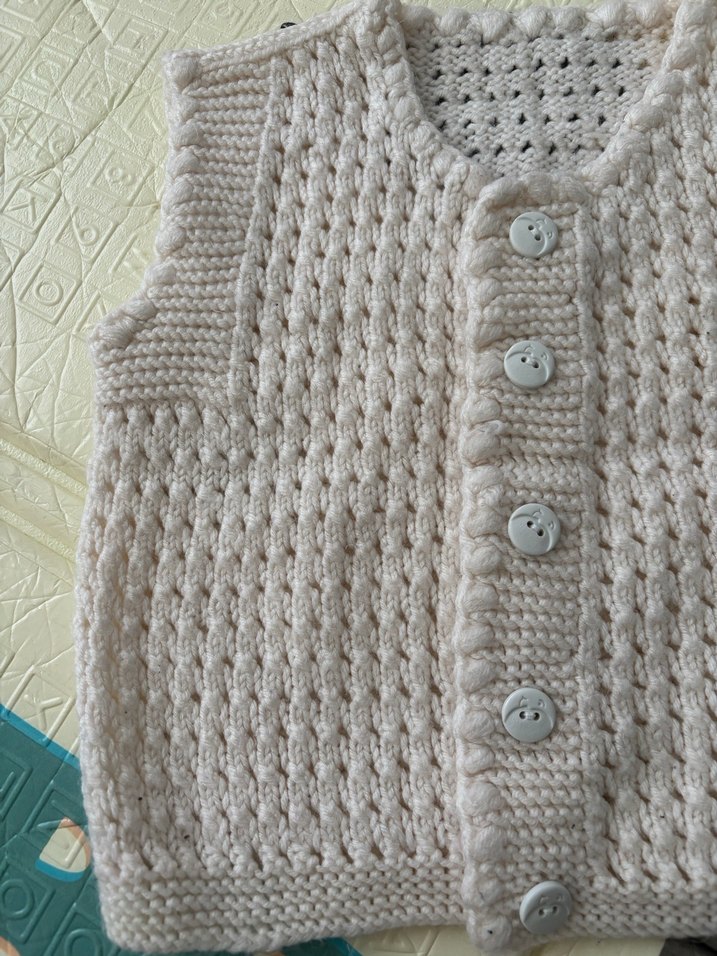 Kız Çocuk Bohem Örgü Kolsuz Yelek - Görsel 2