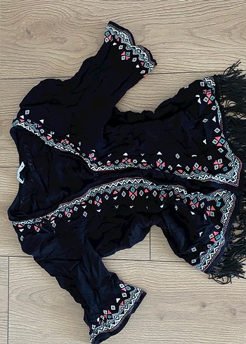 Önü kopçalı bohem kimono