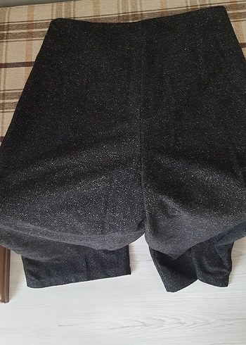 Fermuarlı Gri Mini Kumaş pantolom - Görsel 3