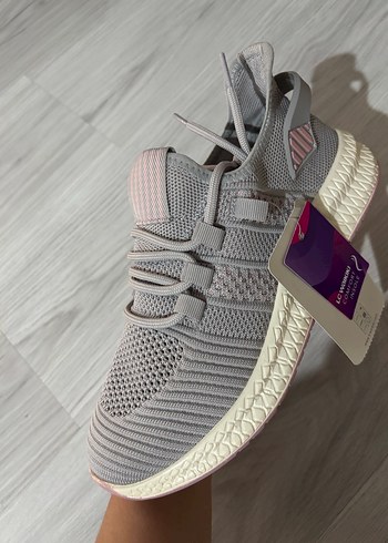 Gri Bağcıklı Spor Kadın Sneaker - Görsel 2