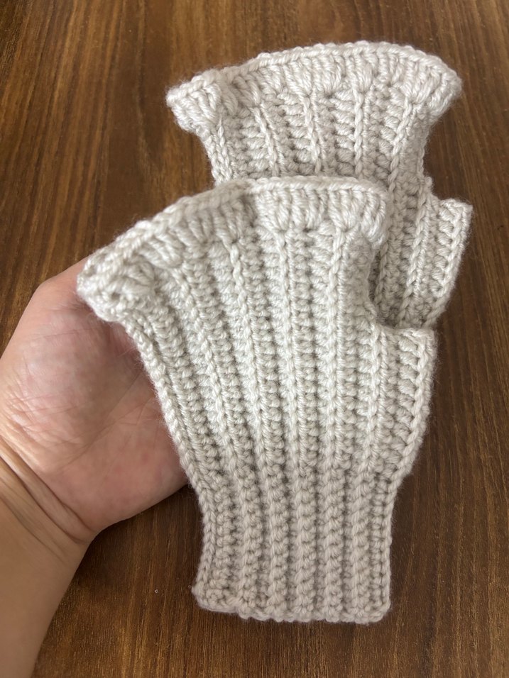 Kadın Bohem Örgü Eldiven Beyaz - Görsel 2