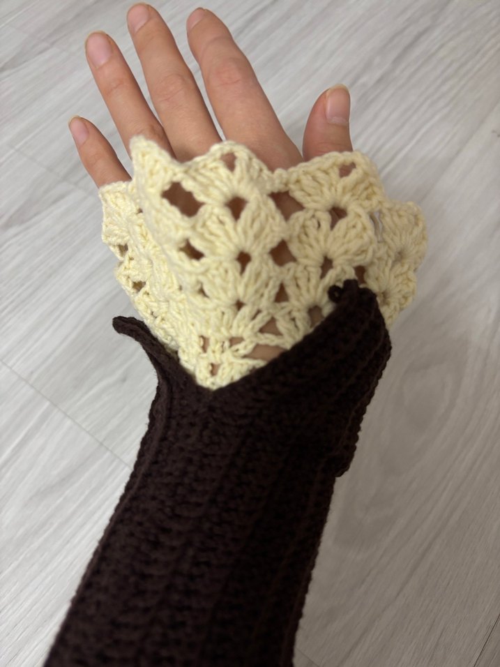 Kahverengi Örgü Fırın Eldiveni - Görsel 3